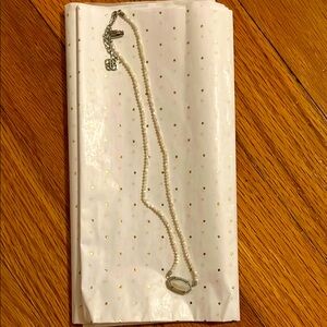 Kendra Scott Silver and White Pearl Necklace